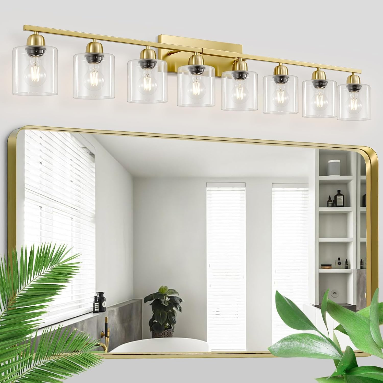 Brushed Nickel Bathroom Light, Anti-Rust Finish 2 Light Bathroom Vanity Light Br
