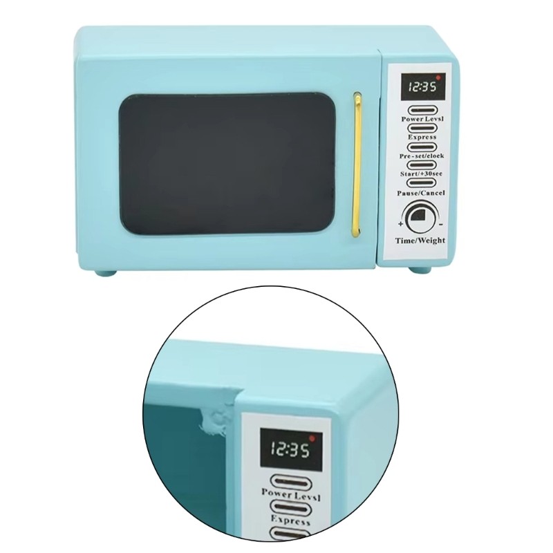 Realistic 1:12 Scale Miniature Microwave Oven Model for Dollhouses Enthusiasts