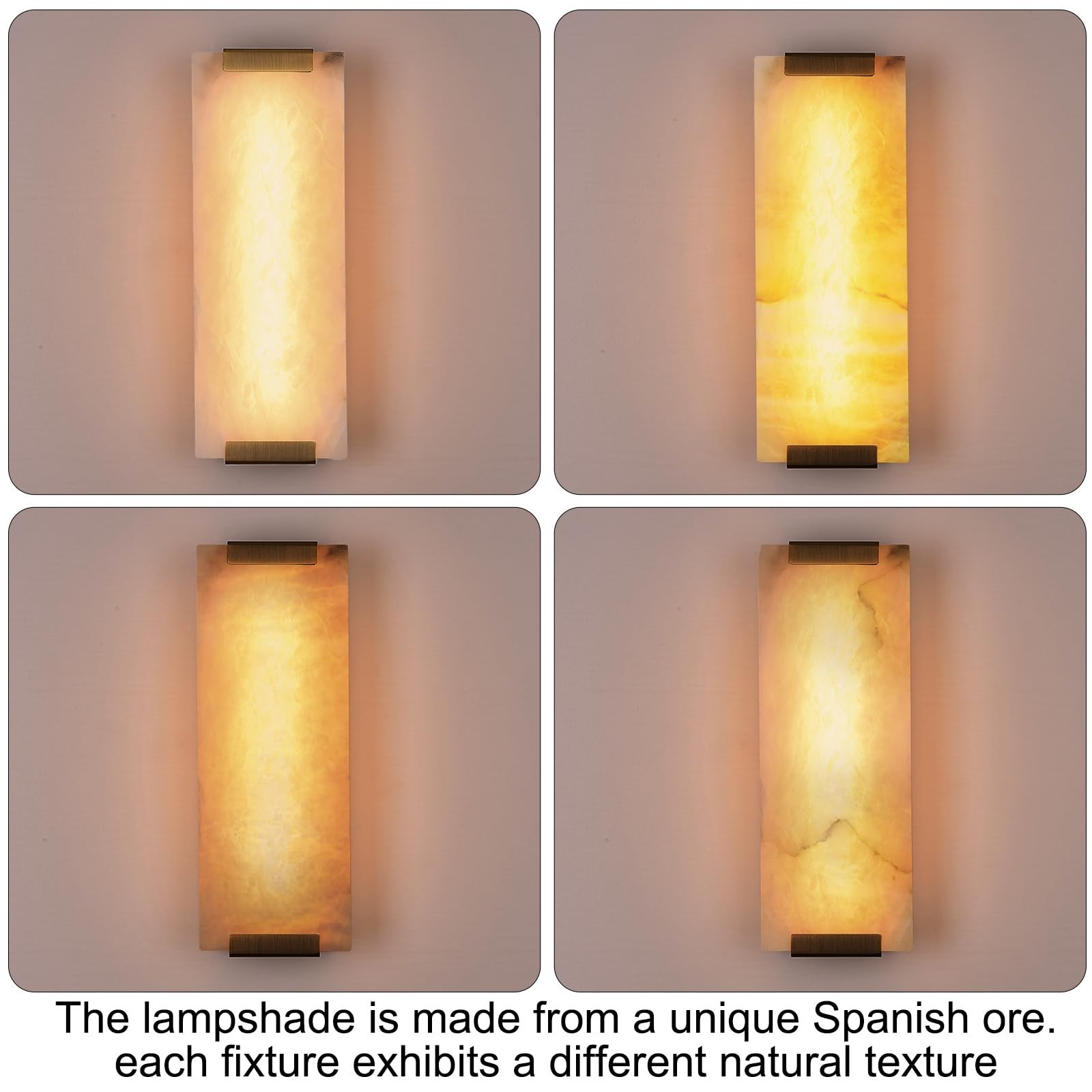 HOMLUCE 14.2in Alabaster Wall Sconce Brushed Bronze 12W for Bedroom Hallway