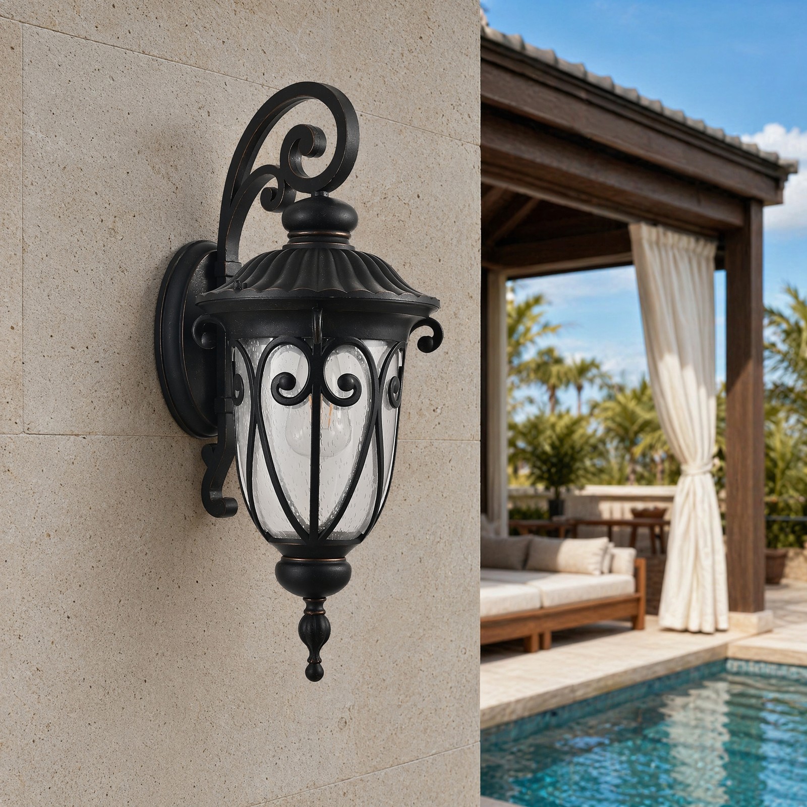 23» Vintage Wall Light Outdoor Antique Large Bronze IP65 Sconce Porch Fixture