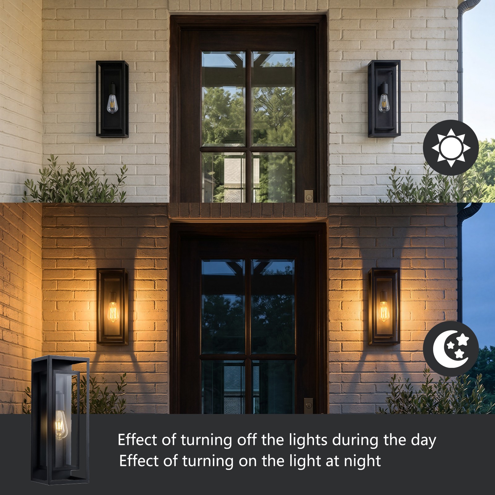 2 Pack 18″ Large Outdoor Wall Light Exterior Porch Lantern Fixture Patio Sconce
