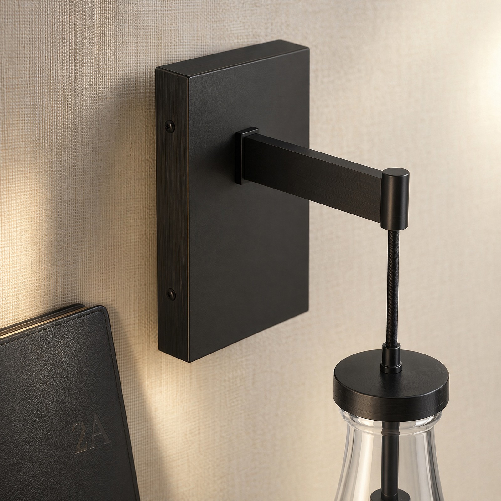 2 Pack 18 in Indoor Black Raindrop Glass LED Wall Light Dimmable Sconce Fixture