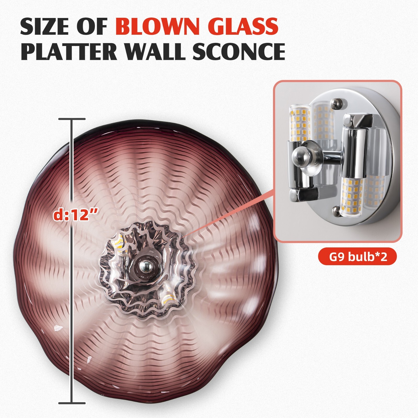 Handmade Blown Glass Wall Light Decrative Art Wall Sconce for Bedside Bedroom