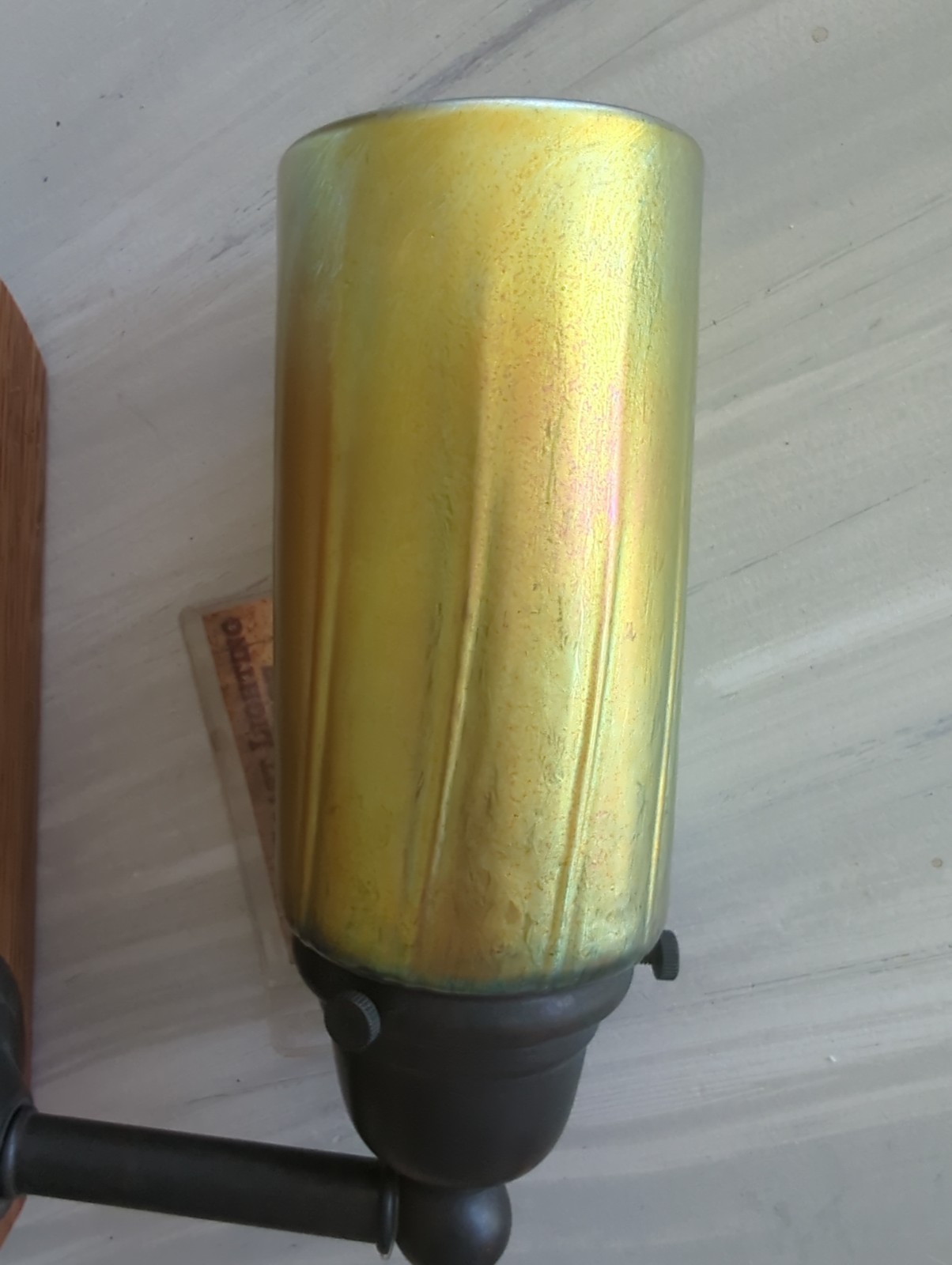 Vintage Style Green/Gold Wall Sconce, Antique Bronze, Wall Lamp, Originally $434