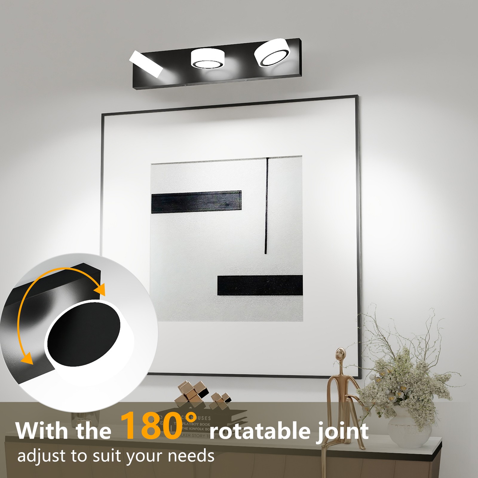 21″ Modern Round LED Vanity Light Bathroom Mirror Wall Lamp Sconce Fixture 6000K