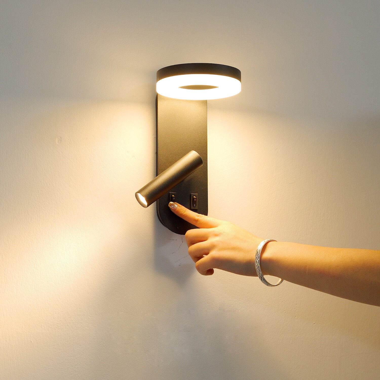 LED Bedroom Wall Light Hotel SMD 5730 Reading Spotlight Lamp Fixture Dual Switch