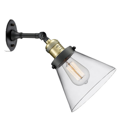 Innovations 8 inch Sconce Wall Light in Clear Glass , Black Antique Brass