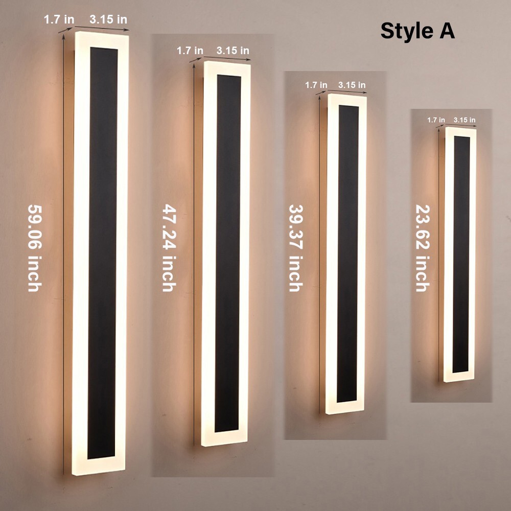 Modern Waterproof Outdoor Long Strip LED Wall Sconce Lamp 110V For Garden Porch