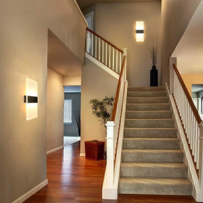 2x Modern Square LED Wall Light Up Down Lamp Indoor Home Sconce Lighting Fixture
