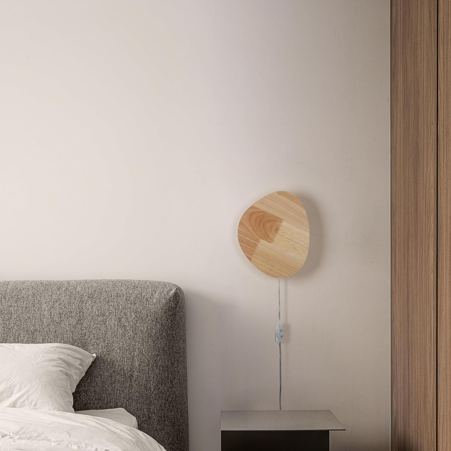 Modern Minimalist 12W LED Wall Sconce, Plug-In or Cordless, Warm White Light