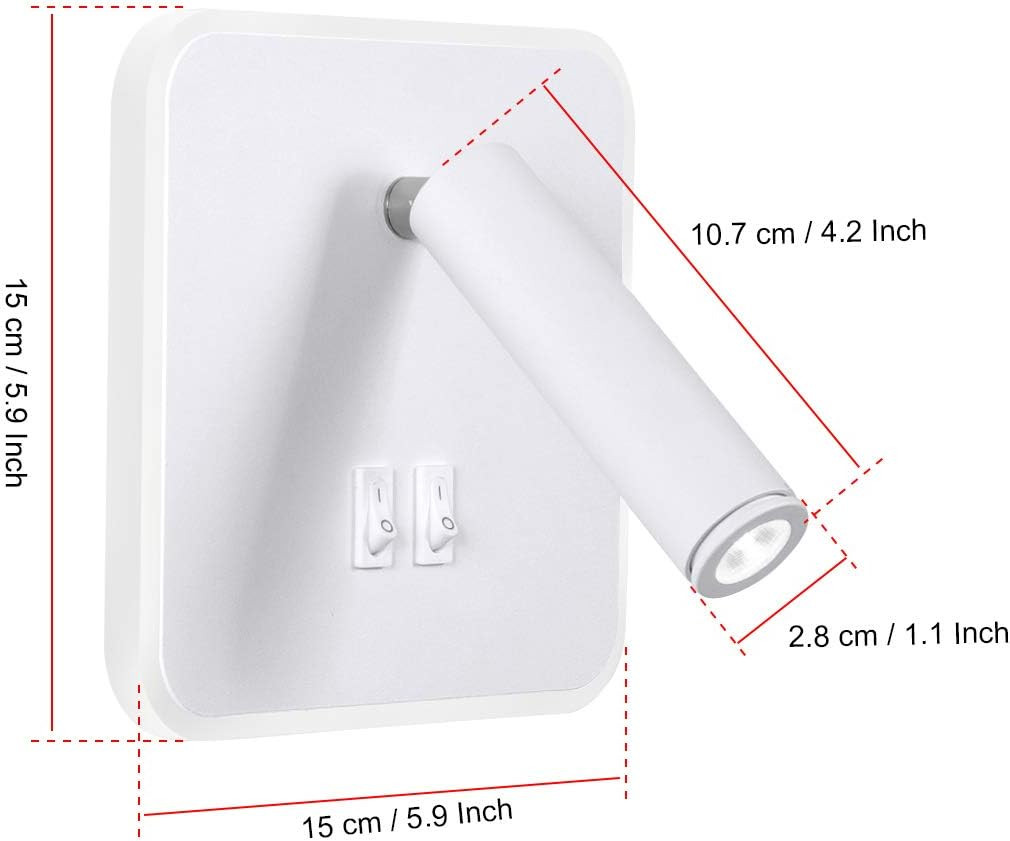 Adjustable 8W Modern Wall Sconce – Cool White Bedside Lamp for Home Decor