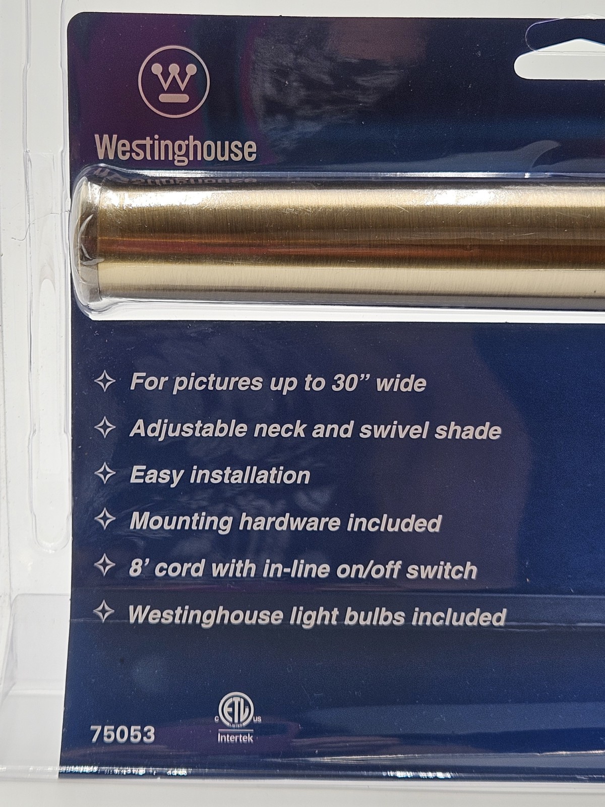 Westinghouse Picture Light 14″ Antique Brass In Box Adjustable 8in Cord