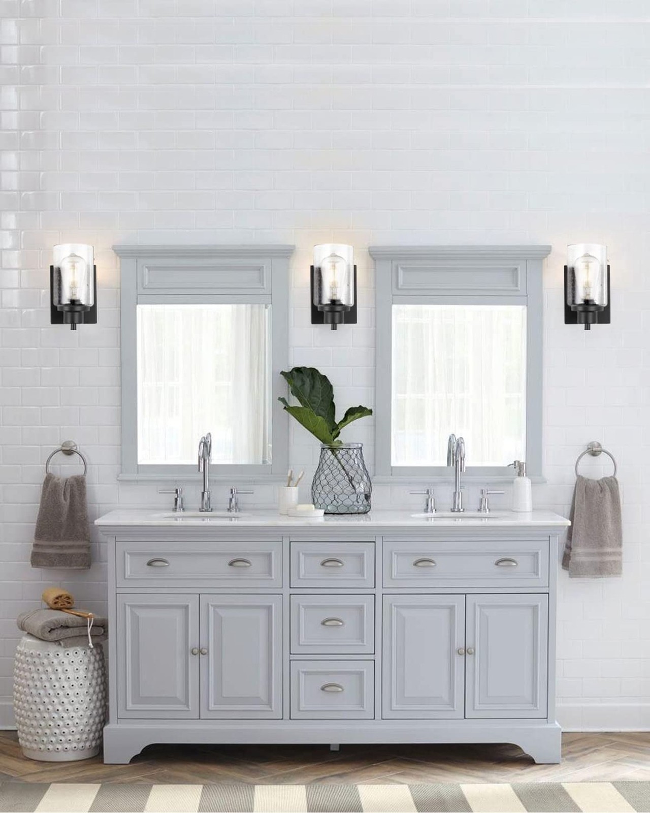 3 Pack Bath Vanity Light Fixtures Wall Sconce, Modern Indoor Bathroom Wall Li…