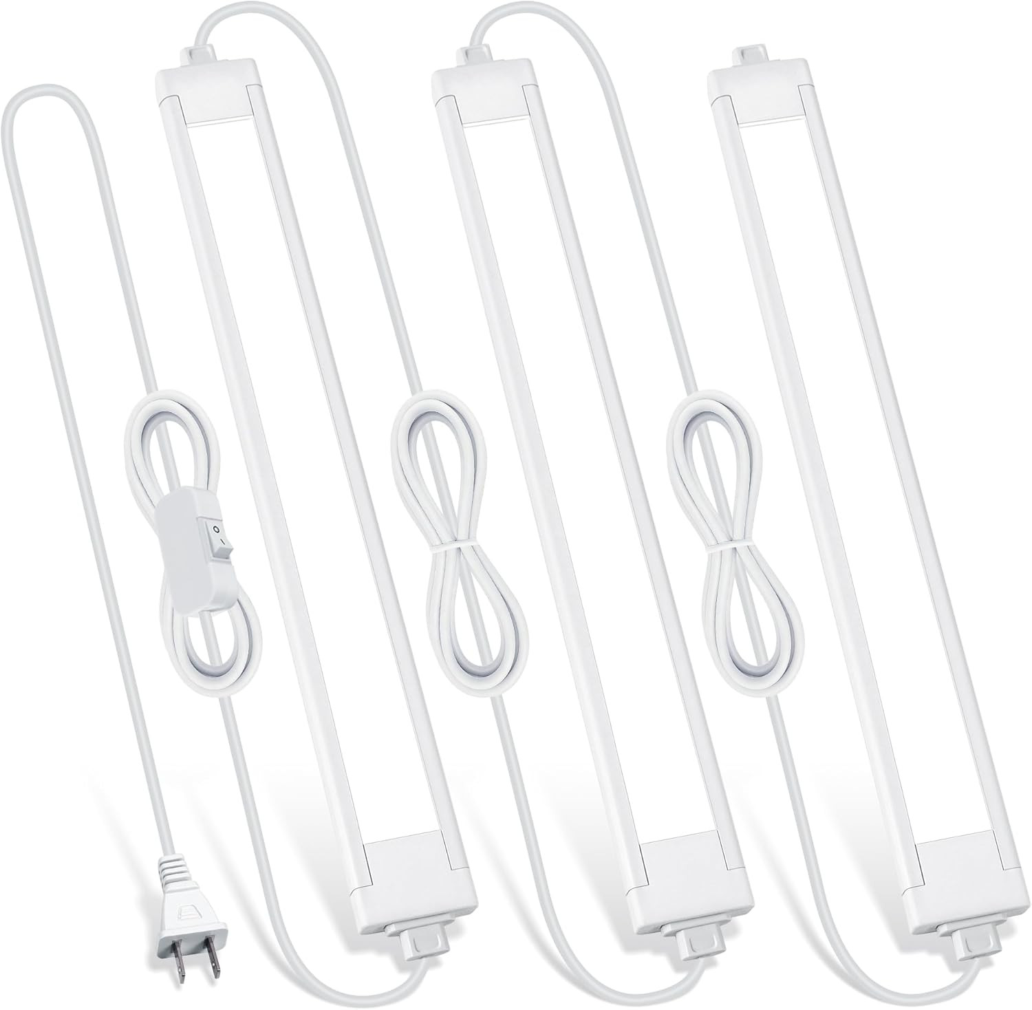 3 Pack Plug in under Cabinet Lighting for Kitchen, 6500K Bright under Counter Li