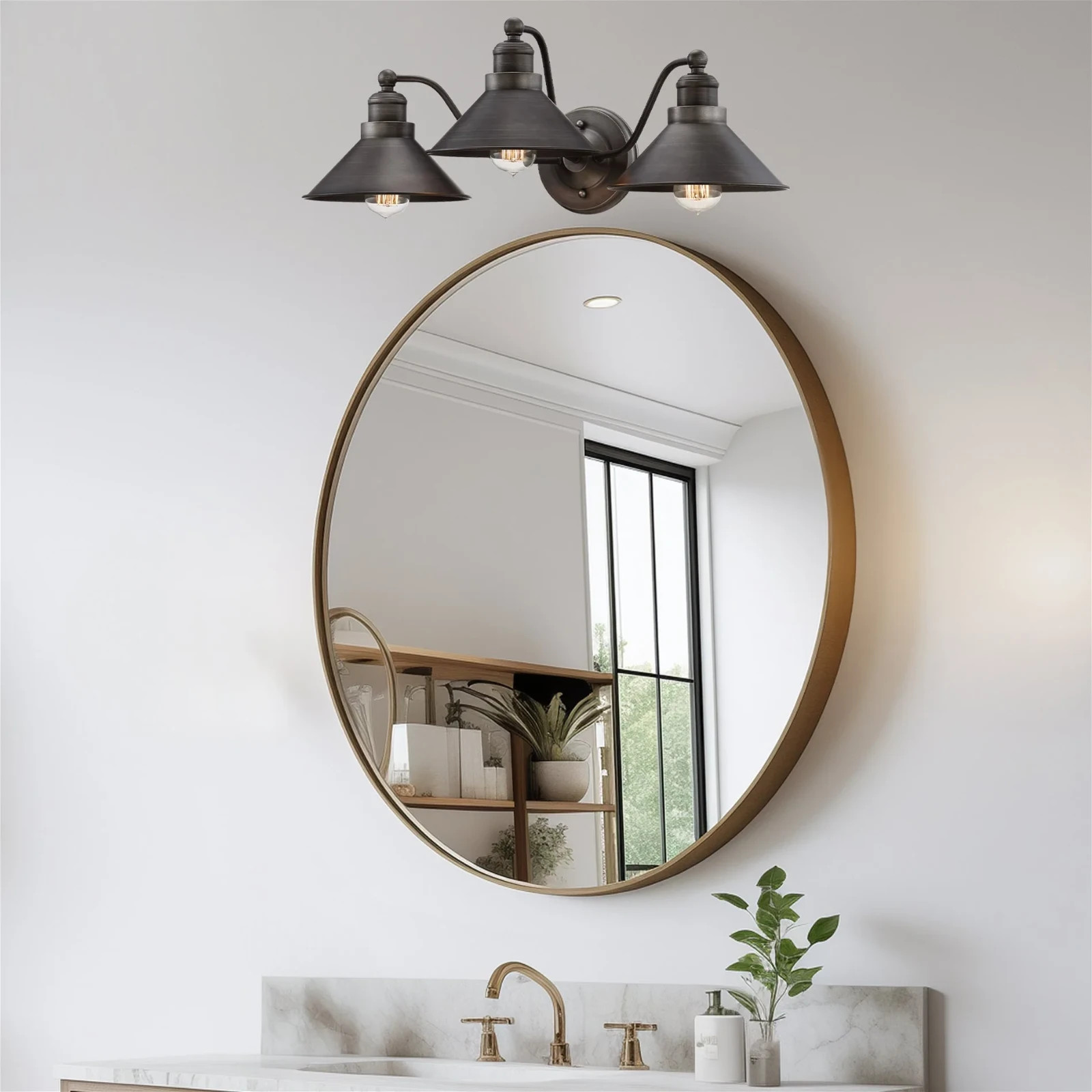 Kira Home Welton 25.5″ 3-Light Modern Farmhouse Bathroom Light BN/PN/BDB