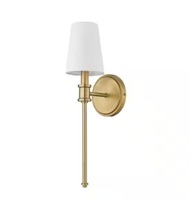Millennium Lighting 16101-VB, 5 in. 1-Light Vintage Brass Sconce Linen