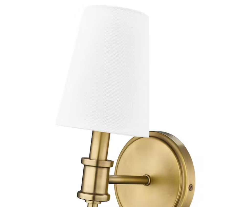 Millennium Lighting 16101-VB, 5 in. 1-Light Vintage Brass Sconce Linen