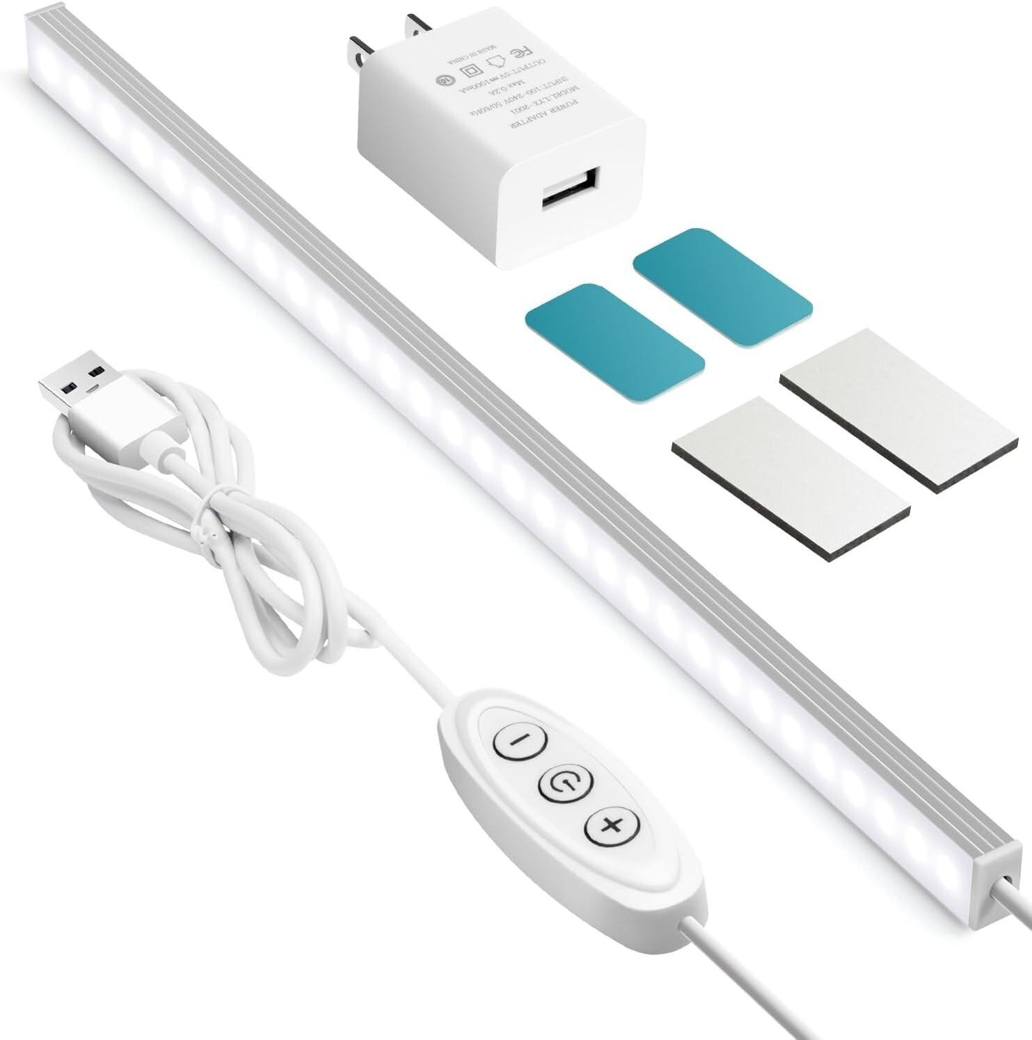 12″ LED Under Cabinet Light Bar Dimmable 6000K Cool White Plug In Slim