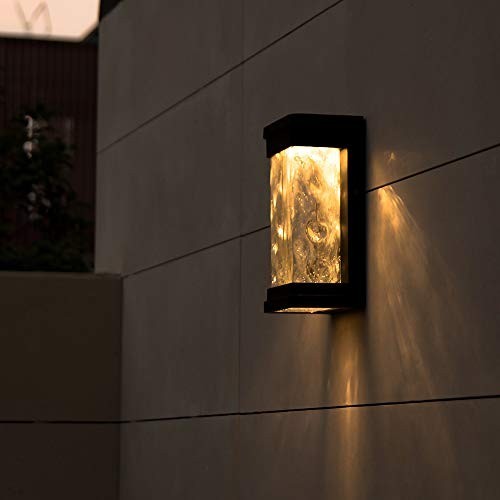 LED Wall Light 795 Lumens 3000K Warm White Seeded Glass Modern Porch Sconce