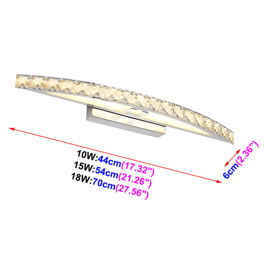 LED SMD Wall Sconce Lamp Crystal Makeup Mirror Front Light Fixture Bathroom Shop