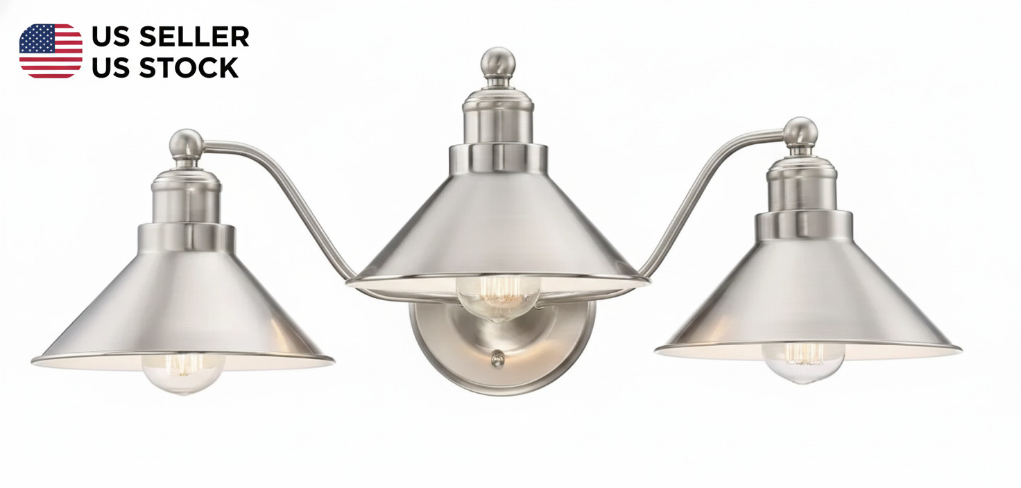 Kira Home Welton 25.5″ 3-Light Modern Farmhouse Bathroom Light BN/PN/BDB
