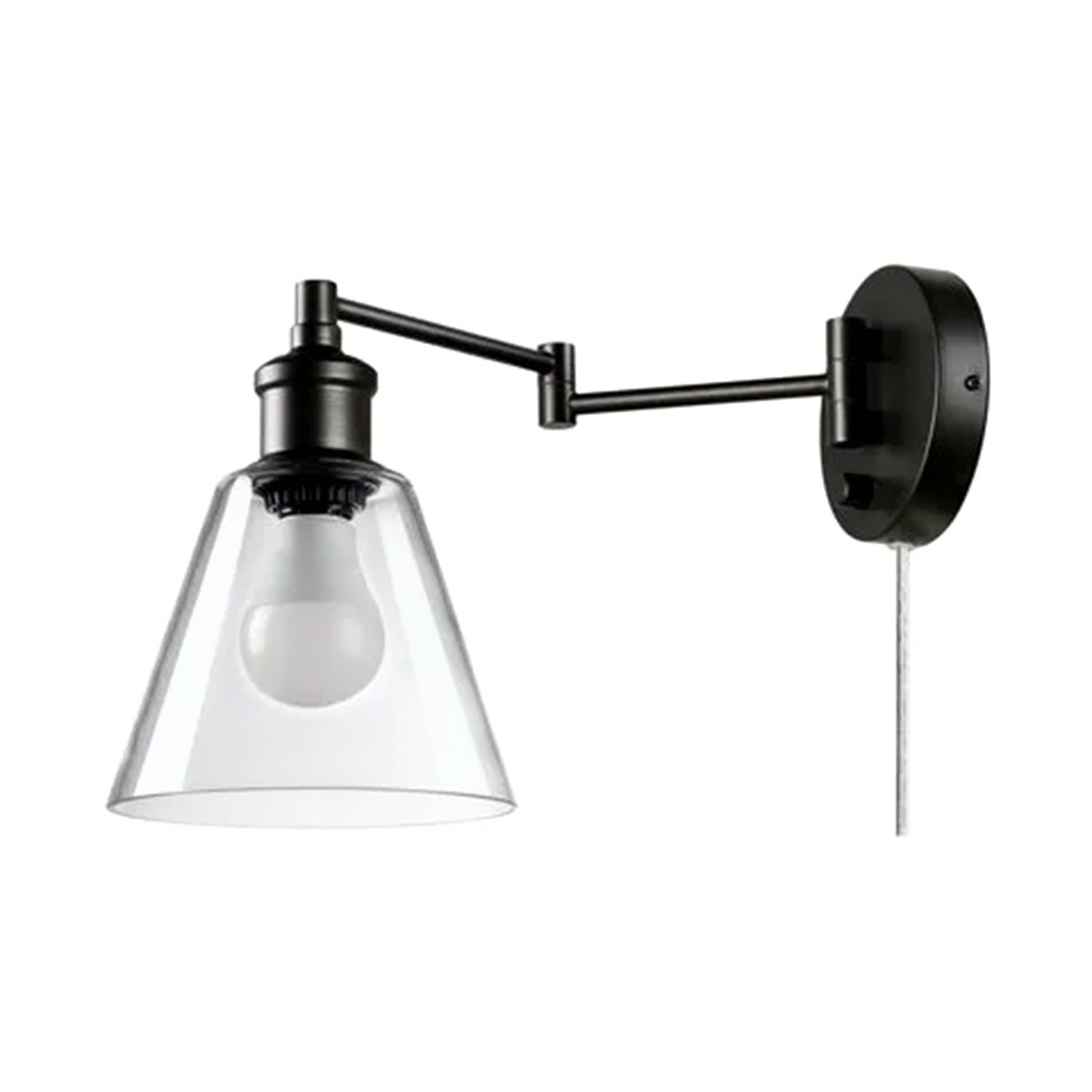 Globe Electric 10W LED Plug In Wall Sconce Clear Glass Shade & 6′ Cord(Open Box)