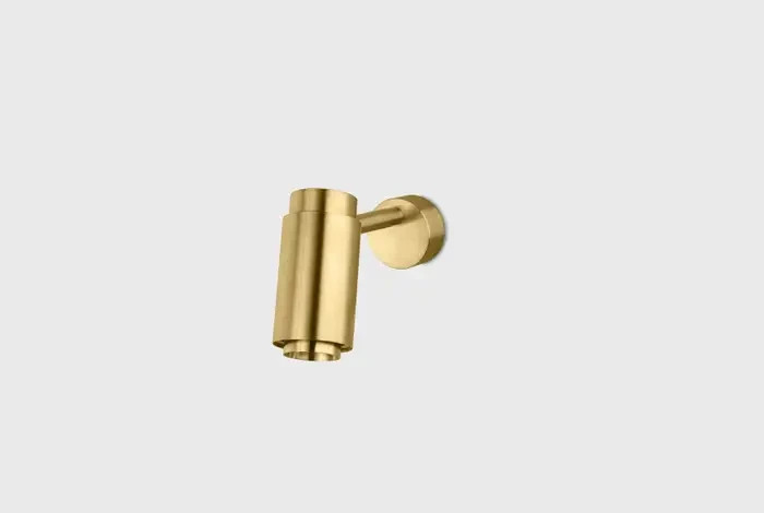 Customizable Wall Lamp ‘Donya Pivot Reflector’ Brushed Brass, Backplate