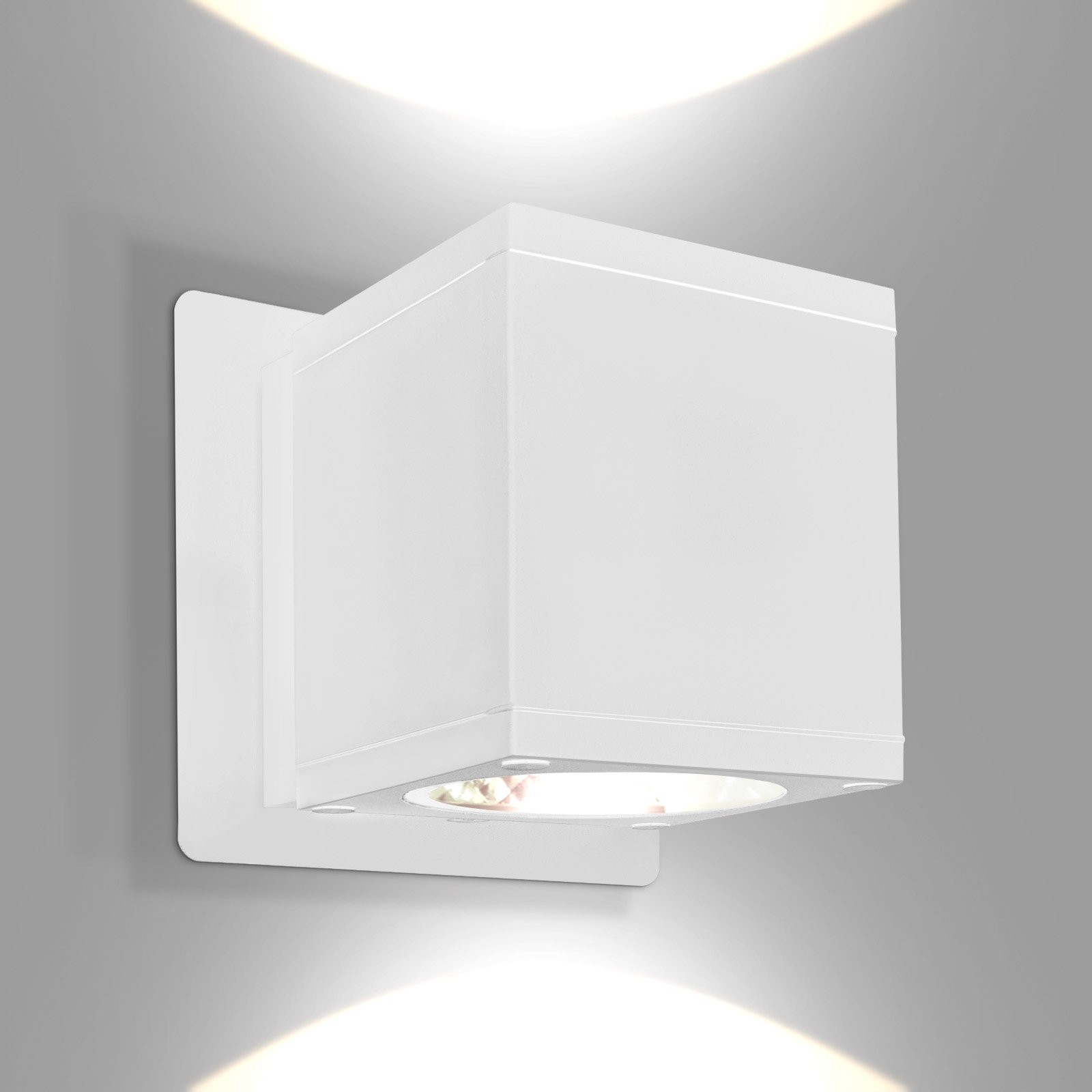 Luxrite 3″ LED Up Down Wall Sconce Cube, 3CCT, 18W, 1800LM, IP65, Wet Rated, ETL