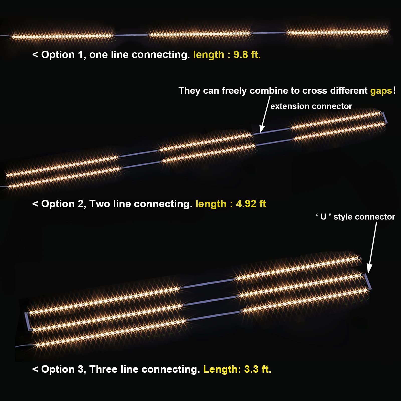 Under Cabinet LED Lighting Kit,Dimmable Strip Lights with RF Remote