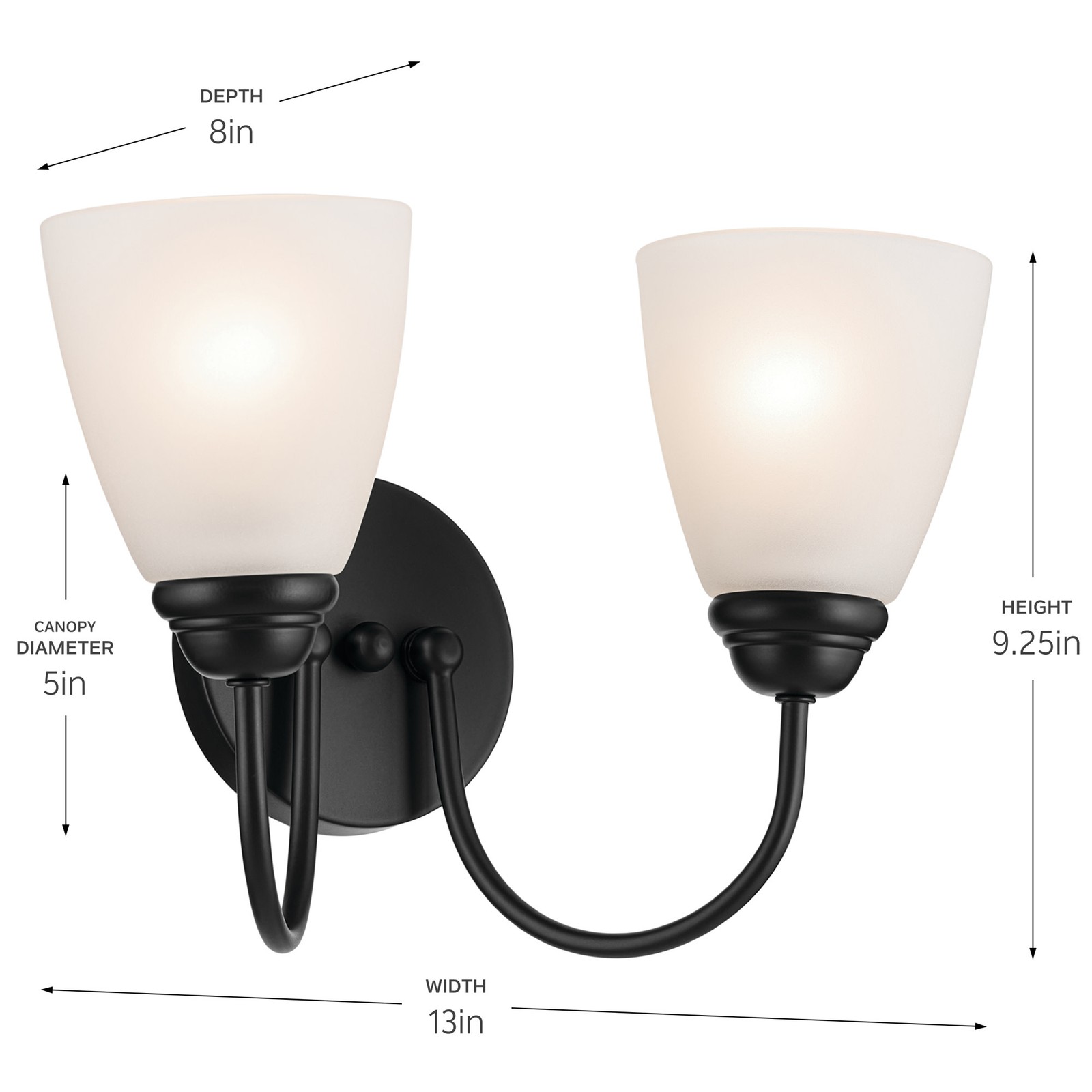 Kichler 45638 Jolie 2 Light 13″W Vanity Light