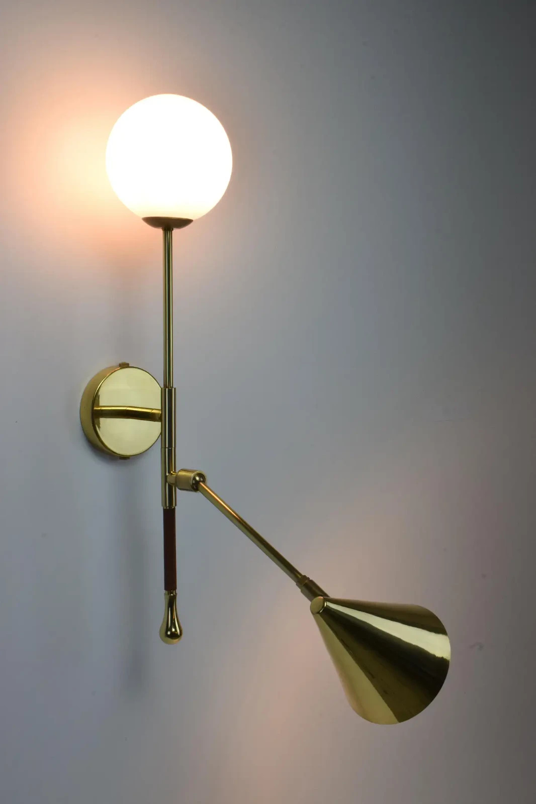 De.Light W1 Brass Articulating Double Wall Sconce Adjustable Modern Luxury Light