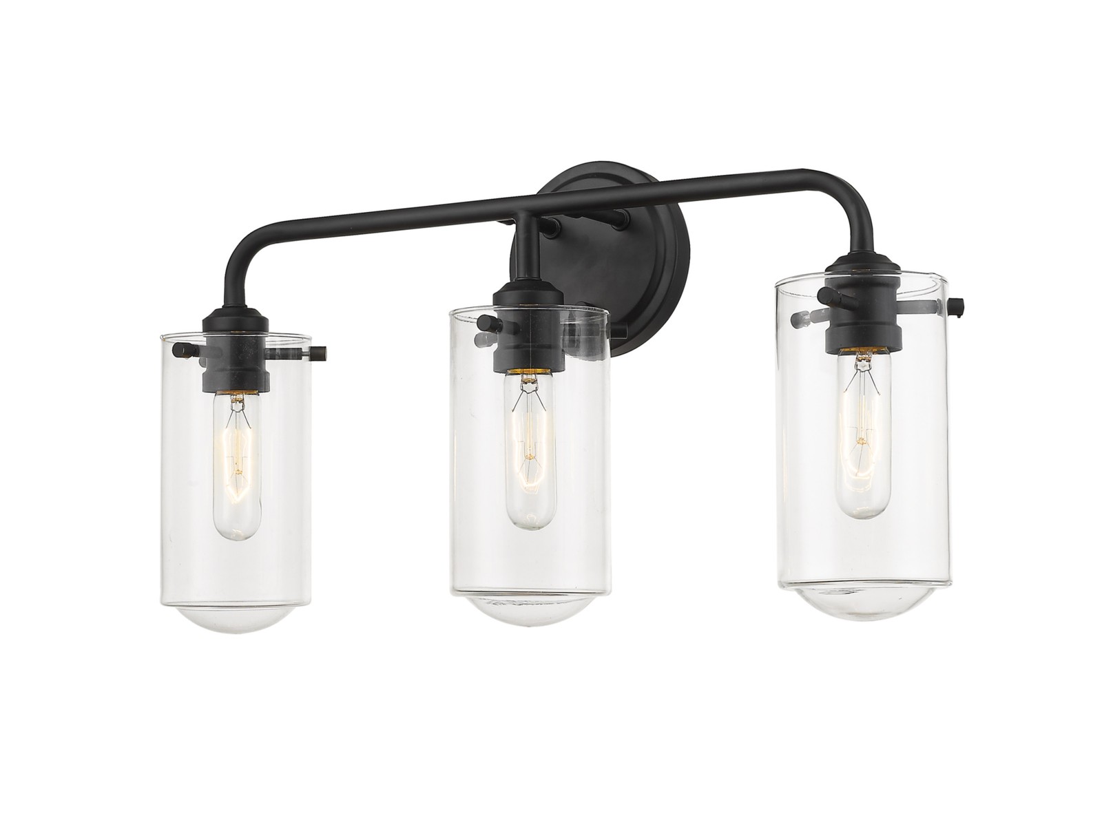 Z-Lite 471-3V Black Delaney 3-Light 22″W Bathroom Vanity Light