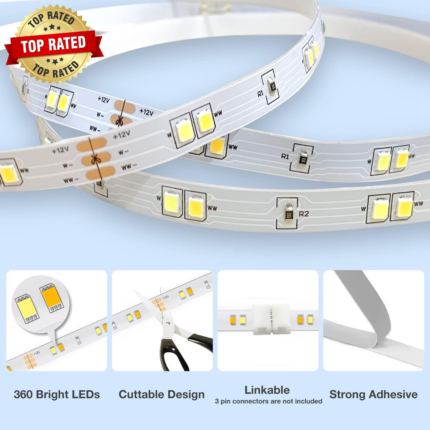 under Cabinet Lights, 6 PCS under Cabinet Lighting with Remote, Dimmable LED Str