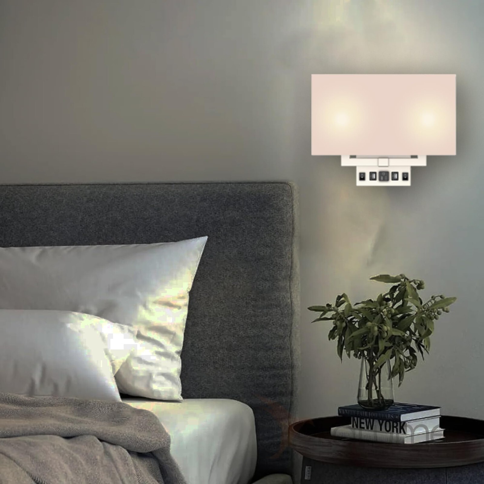 E26 Base 2-Light Led Wall Sconce Decorative Wall Mount for Living Room, Bedroom