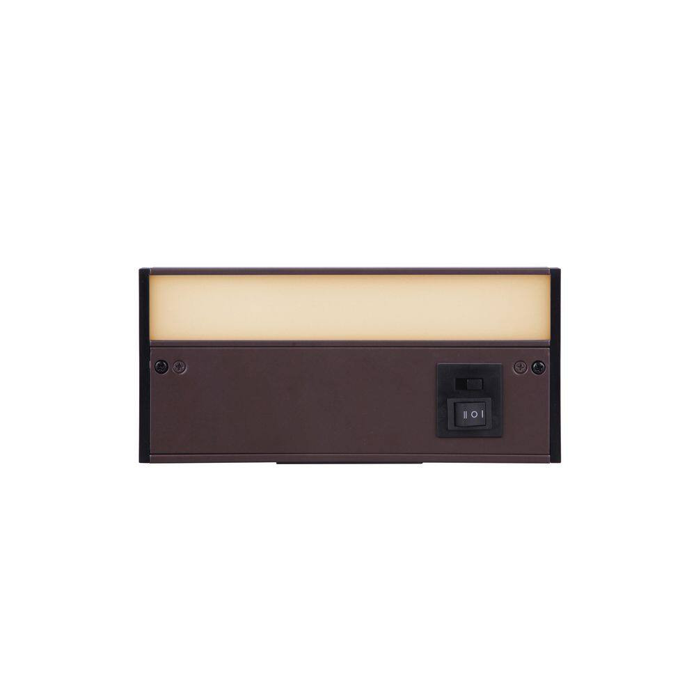 8 In. Hardwired/Plug-In Bronze Finish Dimmable Integrated LED Adjustable White C