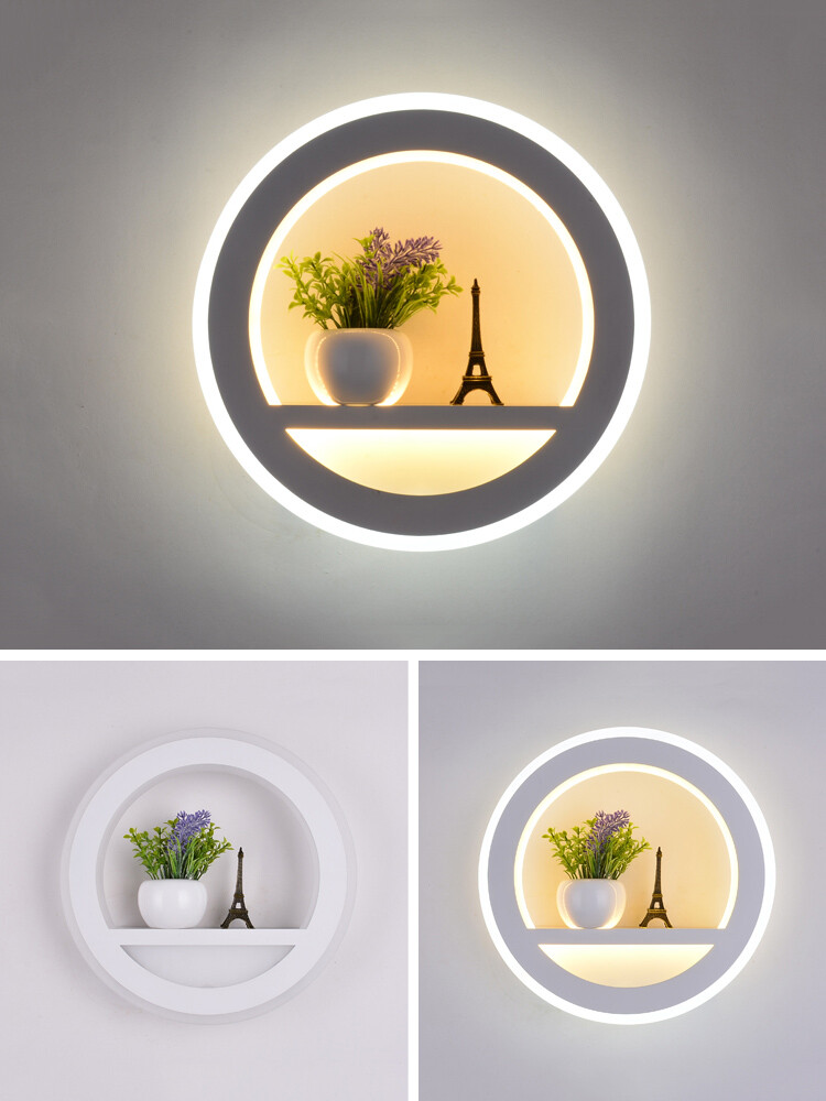 Indoor 18W LED Wall Sconce Light Fixture Acrylic Lamp Flower+Tower Decor Bedroom