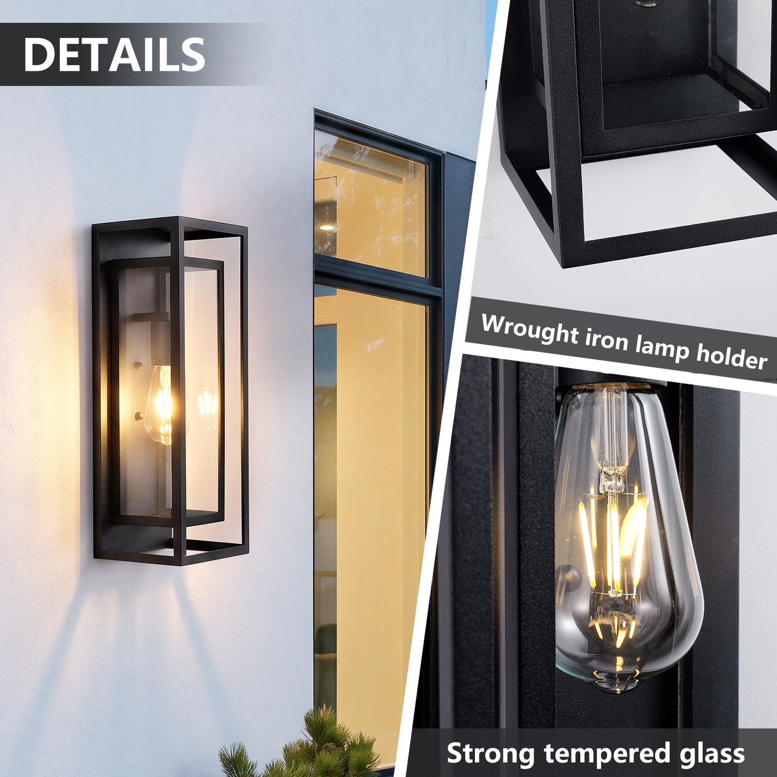 2 Pack 18″ Large Outdoor Wall Light Exterior Porch Lantern Fixture Patio Sconce