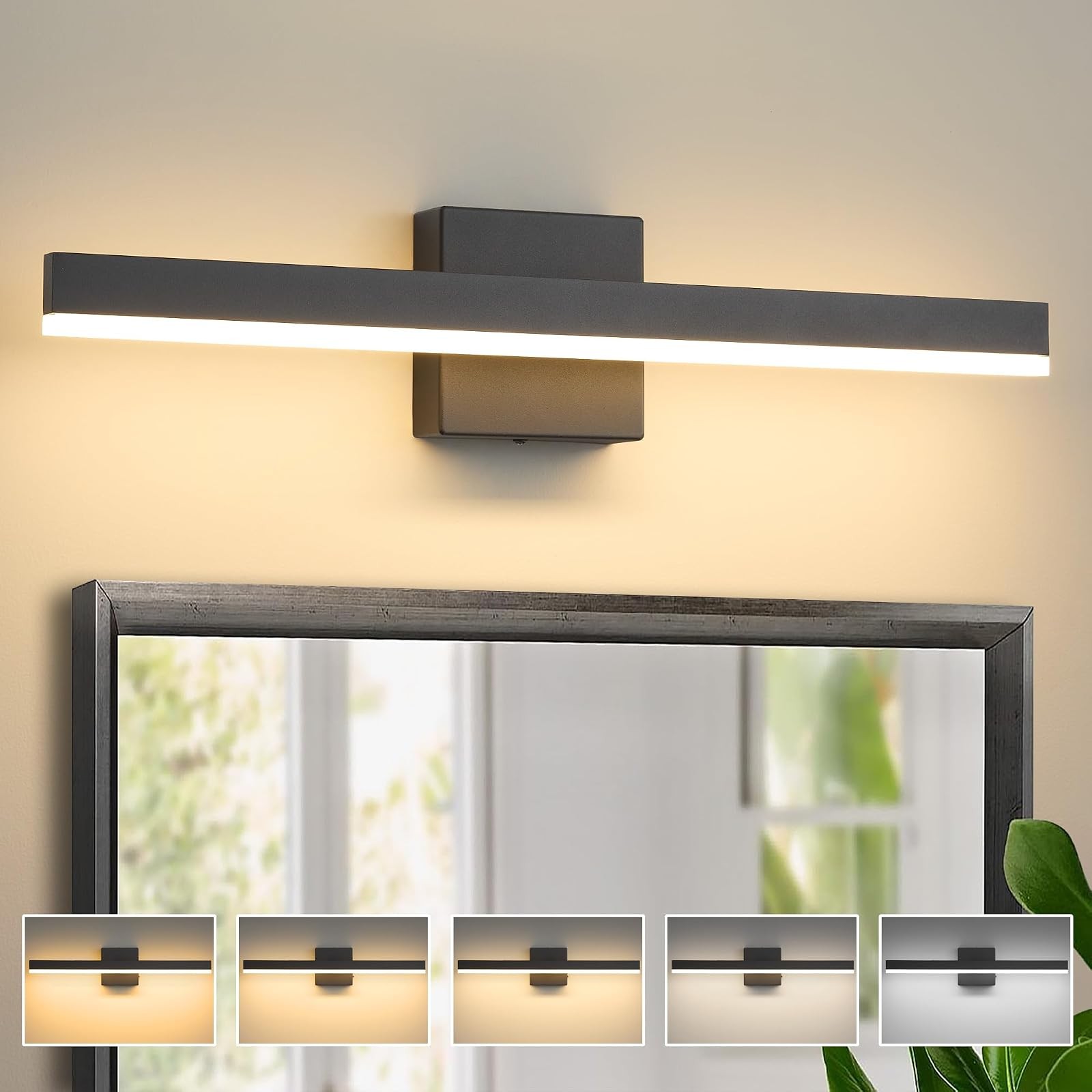 Vanity Light Black 23.6″ 20W Dimmable 5CCT Bathroom LED