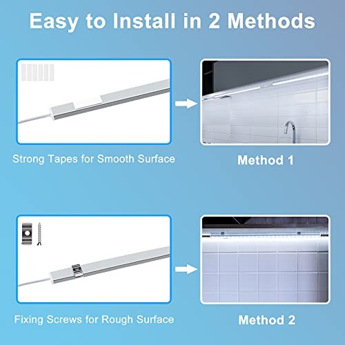 Under Cabinet Lights Plug in, 3 Pcs 12 Inch 3 Pack Daylight White (6000K)
