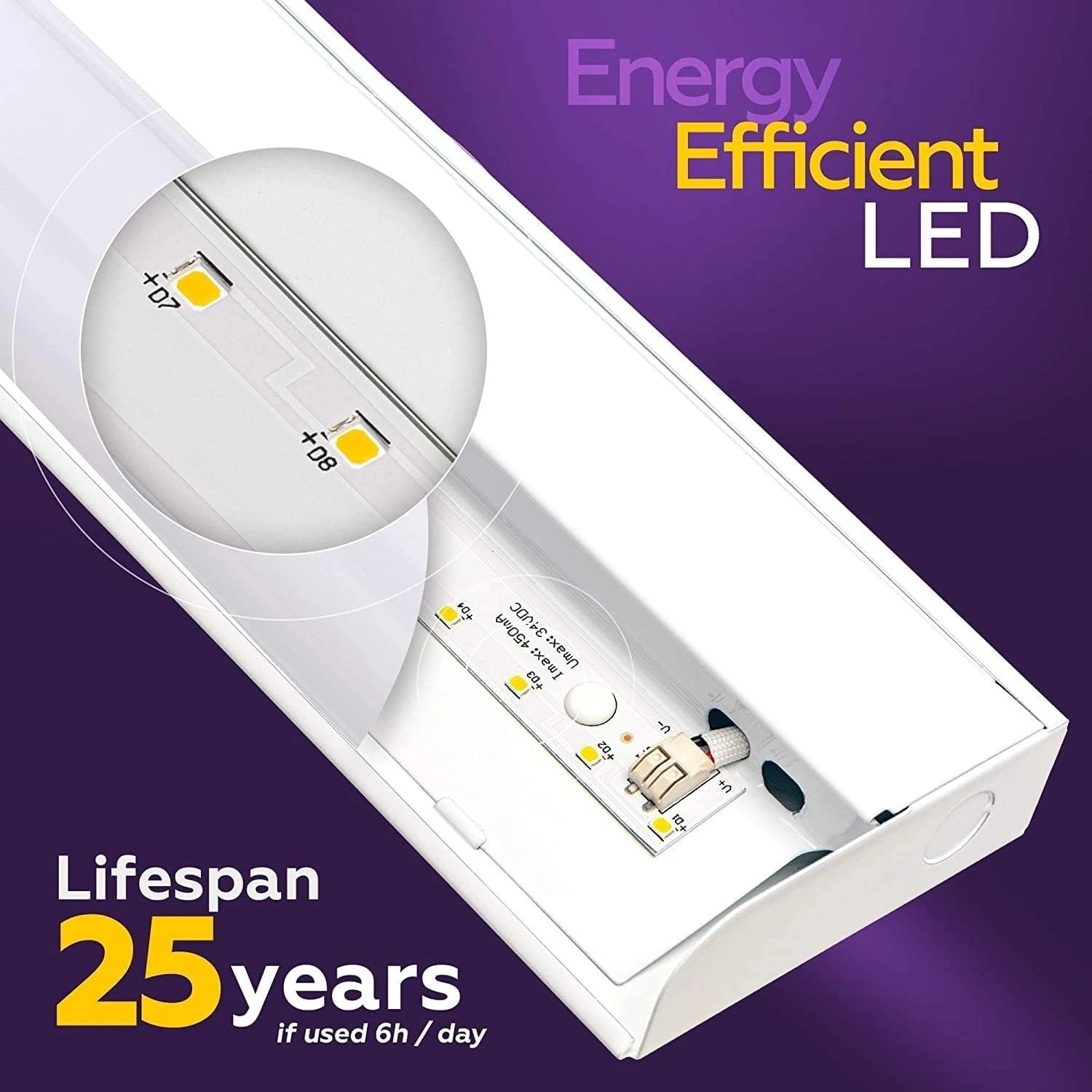 Energy-Efficient 16W LED Under Cabinet Lighting – 24-Inch Warm White Dimmable