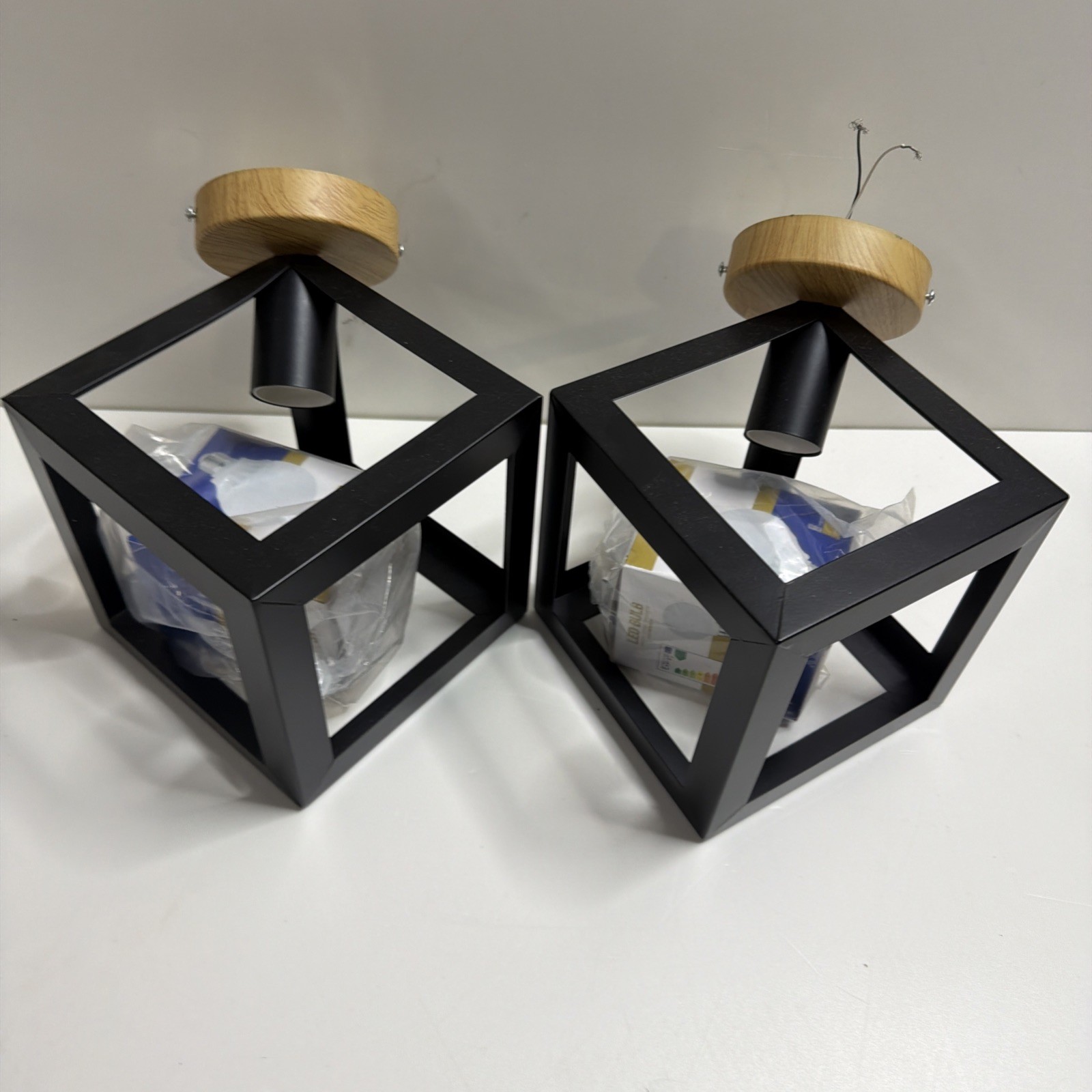 2Pack Wall Farmhouse Lights Fixtures Wood Rustic/ Ceiling Lighting