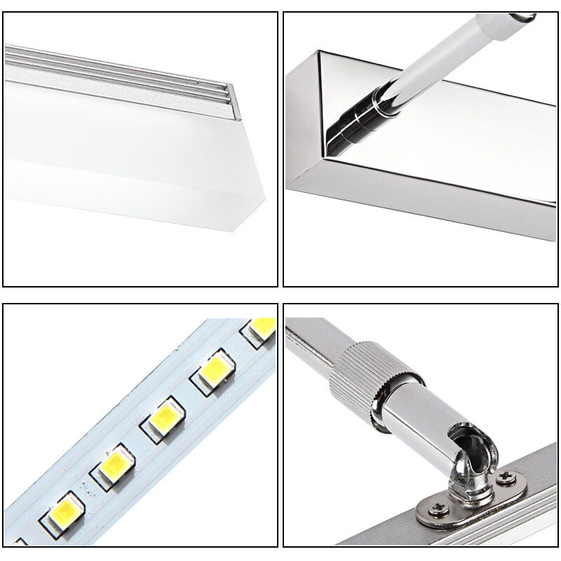 LED SMD 2835 Acrylic Wall Light Fixture Retractable Mirror Front Lamp Bathroom
