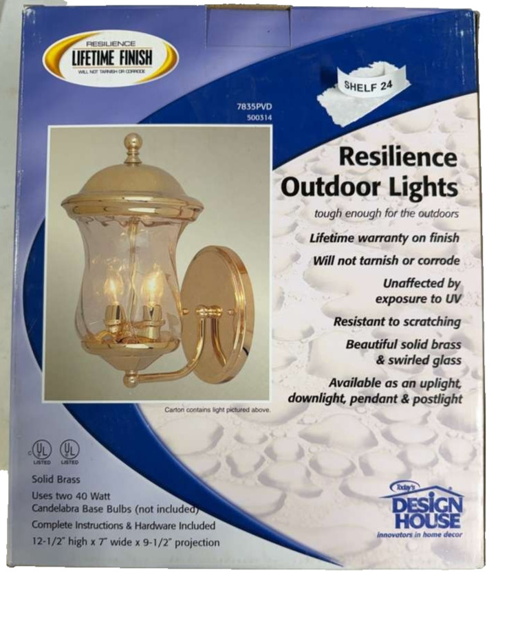 Design House 500314 Solid Brass Resilience Lifetime Finish Lights 7835PVD