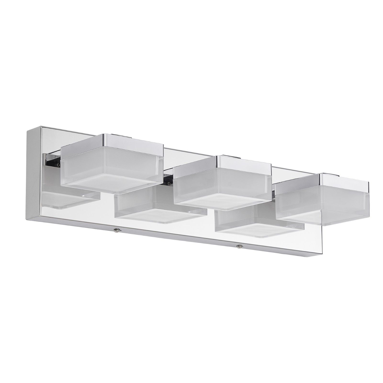 Modern 3-Light Chrome LED Vanity Light – Energy-Efficient Wall Sconce for Bath