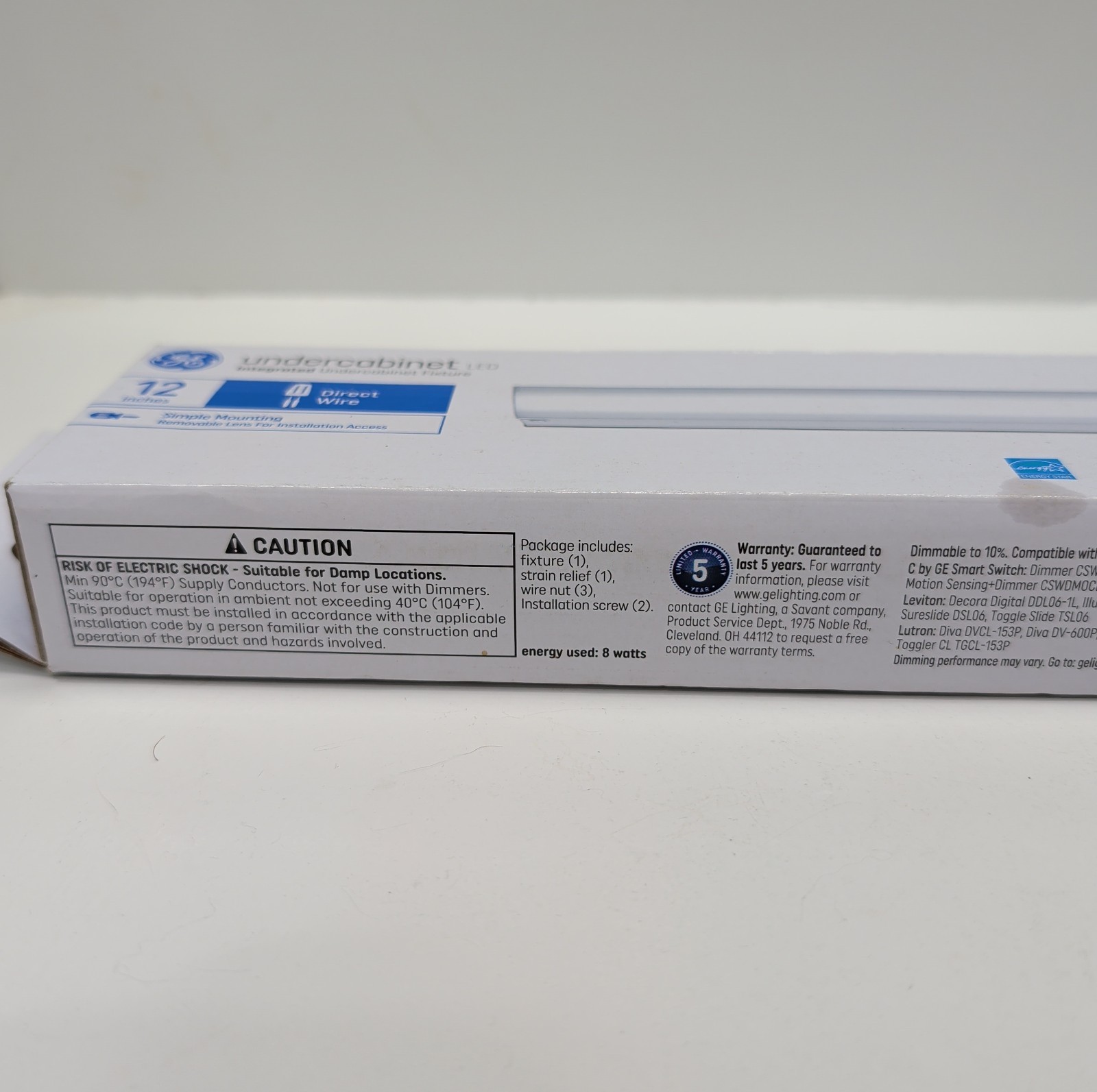 GE LED Direct Wire Under Cabinet Light 12 Inch Warm White Dimmable New