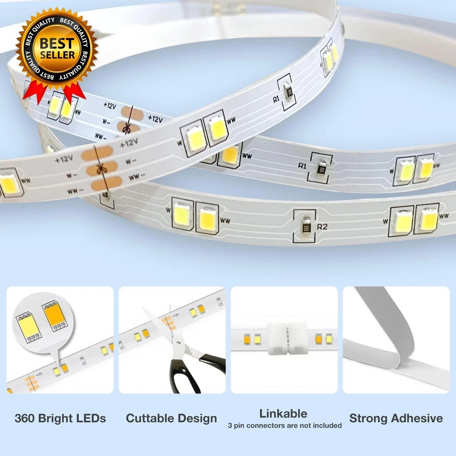 under Cabinet Lights, 6 PCS under Cabinet Lighting with Remote, Dimmable LED Str