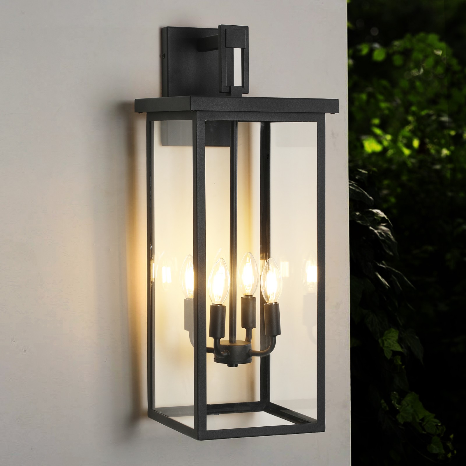 26″ Wall Light Modern Outdoor Black Porch Lamp Garden Sconce Fixture Waterproof