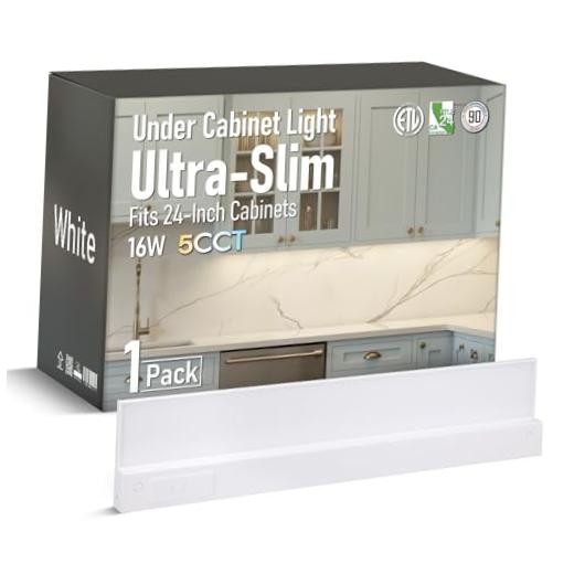 Ultra-Slim LED Under Cabinet Lighting Fits 24″ Cabinets | 5CCT, 24 Inch