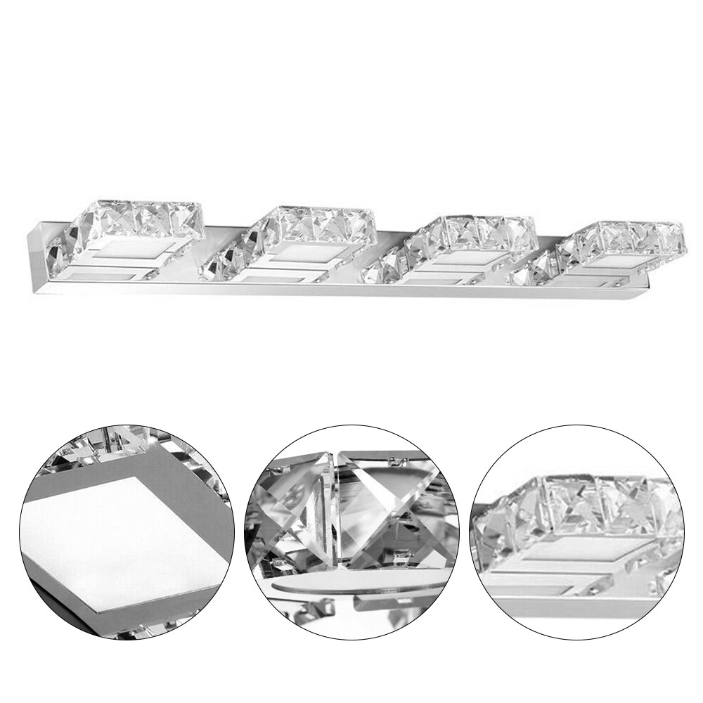 LED 4-Light Bathroom Vanity Light Fixture,Over Mirror Modern Crystal Wall Lamps