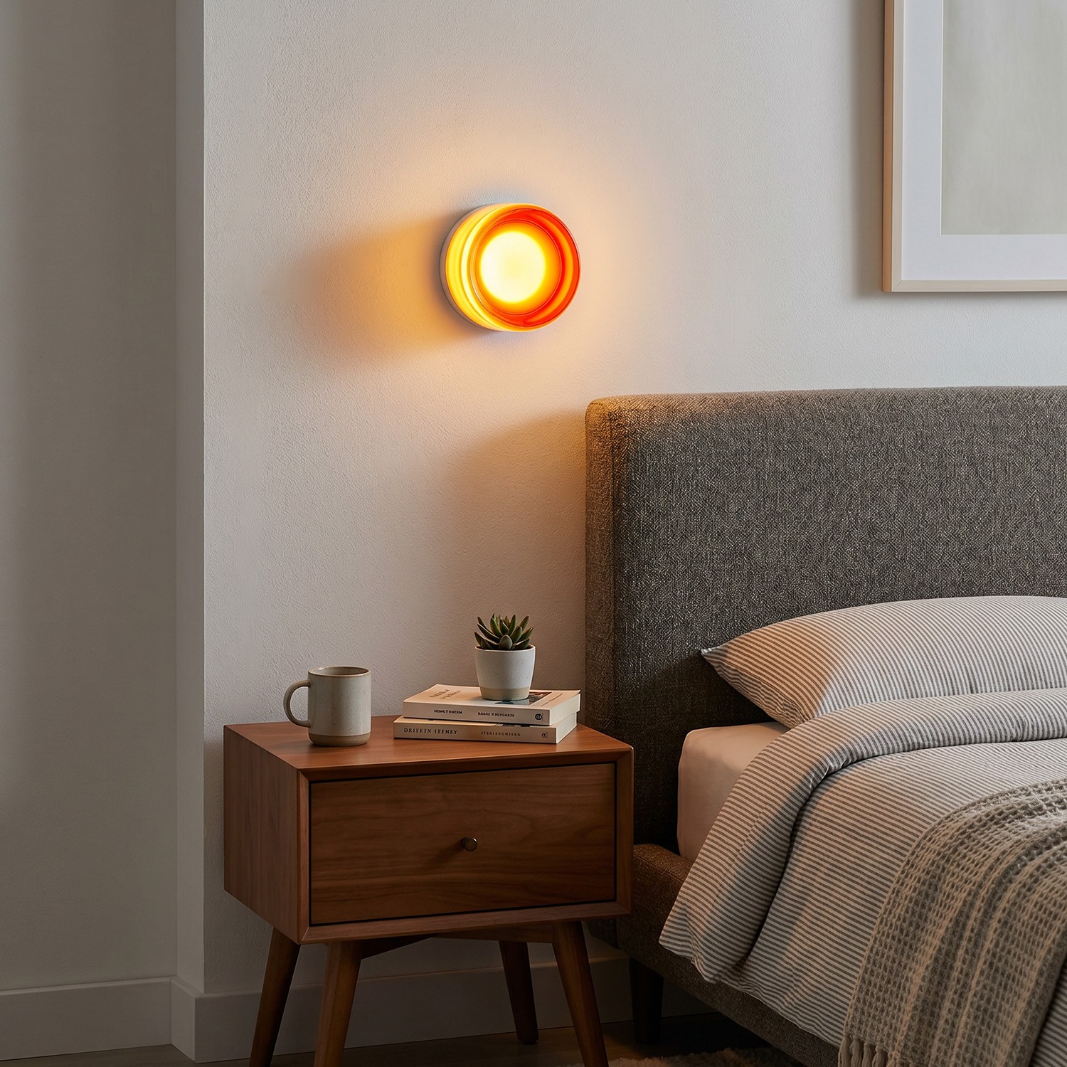 5″ Indoor LED Wall Lamp Thick Glass Sconce Orange Ceiling Light Fixture Bedroom